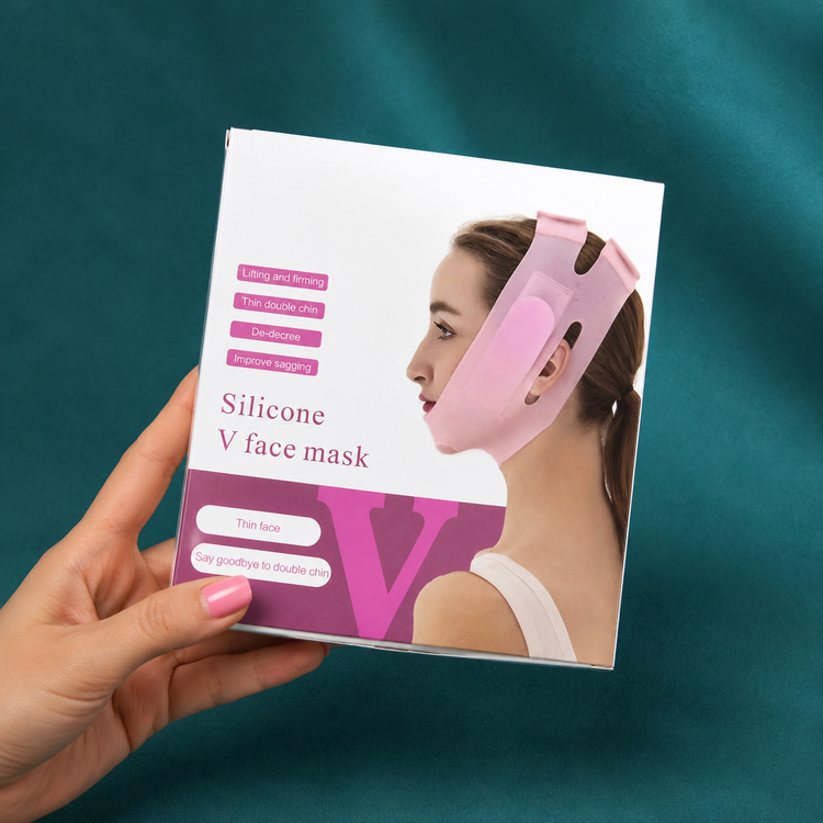 غبغب بند سیلیکونی V Face Mask وارداتی اورجینال کاهش غبغب و فرم دهی خط فک