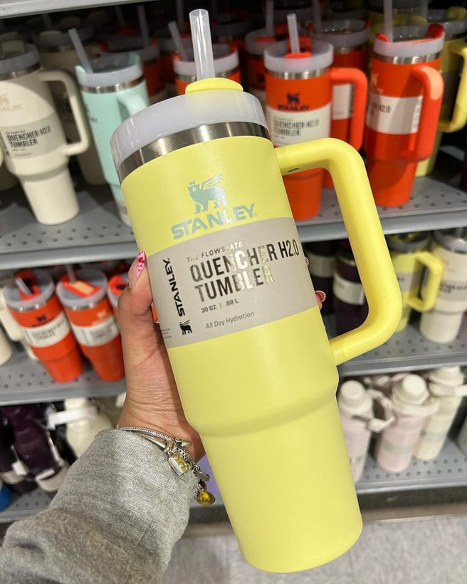 ماگ استنلی دسته دار اورجینال The Quencher H2.O FlowState™ Tumbler 40 oz دوجداره نی دار1.18 لیتر