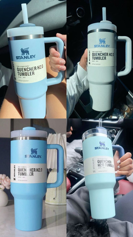ماگ استنلی دسته دار اورجینال The Quencher H2.O FlowState™ Tumbler 40 oz دوجداره نی دار1.18 لیتر