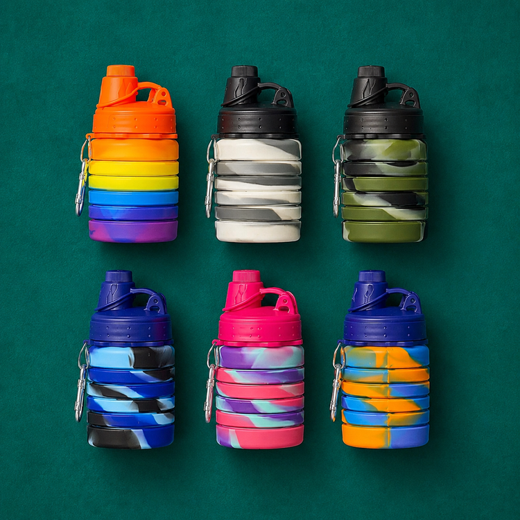 لیوان تاشو سیلیکونی جعبه دار مدل NEW 01 گنجایش 0.5 لیتر