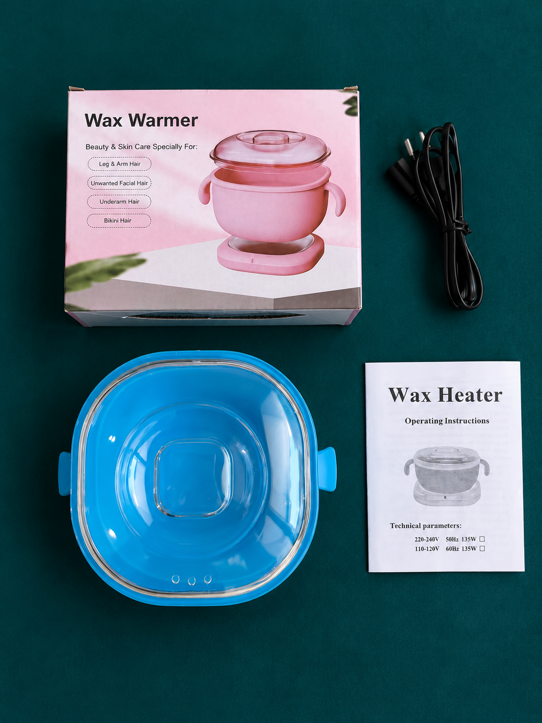 دستگاه ذوب وکس سیلیکونی تاشو Wax Warmer اورجینال موم گرم کن 400 میلیلیتری 100 وات